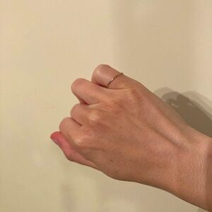 Very thin size 4.5 solid 14k white gold stacking ring thin band dainty